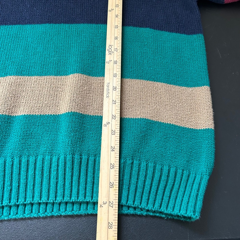 Vintage St. Johns Bay Striped Knit Sweater Large Crew Neck Cotton Blend - Picture 6 of 6